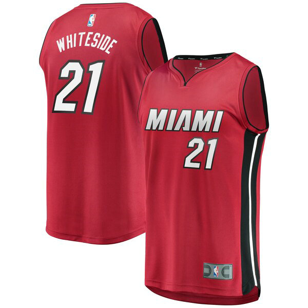 Maillot Miami Heat Homme Hassan Whiteside 21 Statement Edition Rouge